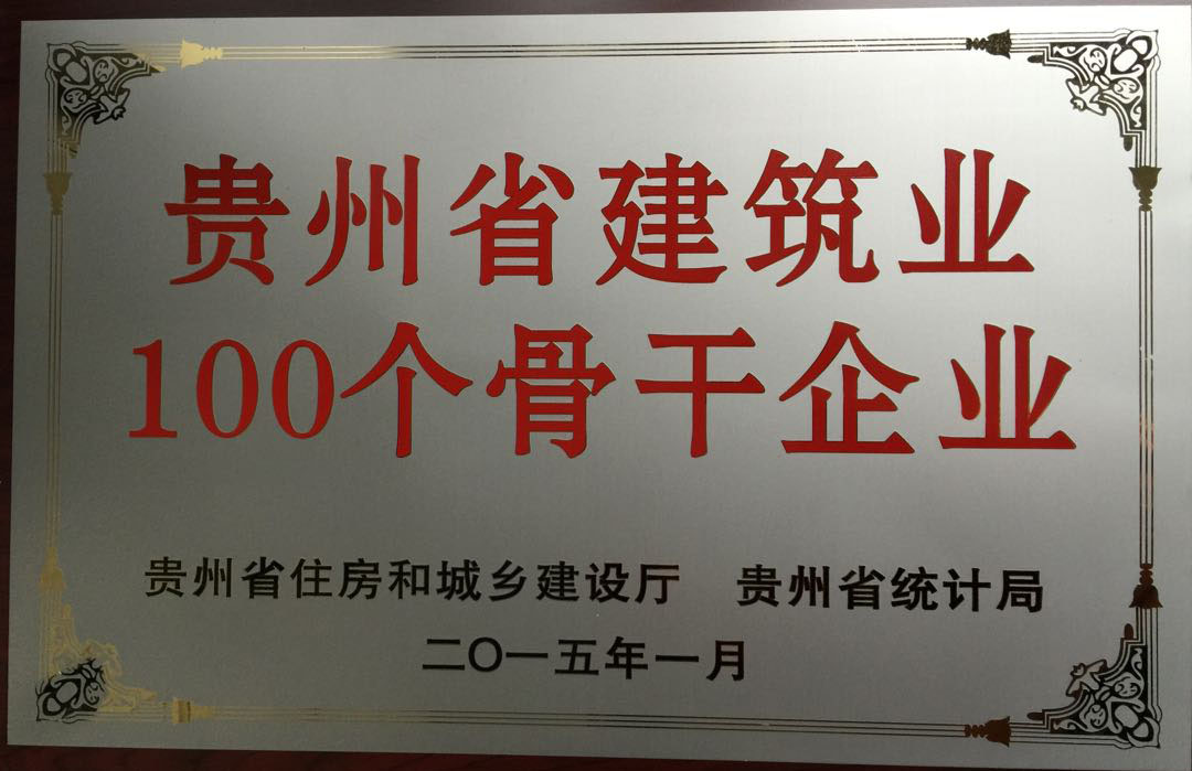 2015省建築業100個骨幹企業（省建設廳 省統計局）